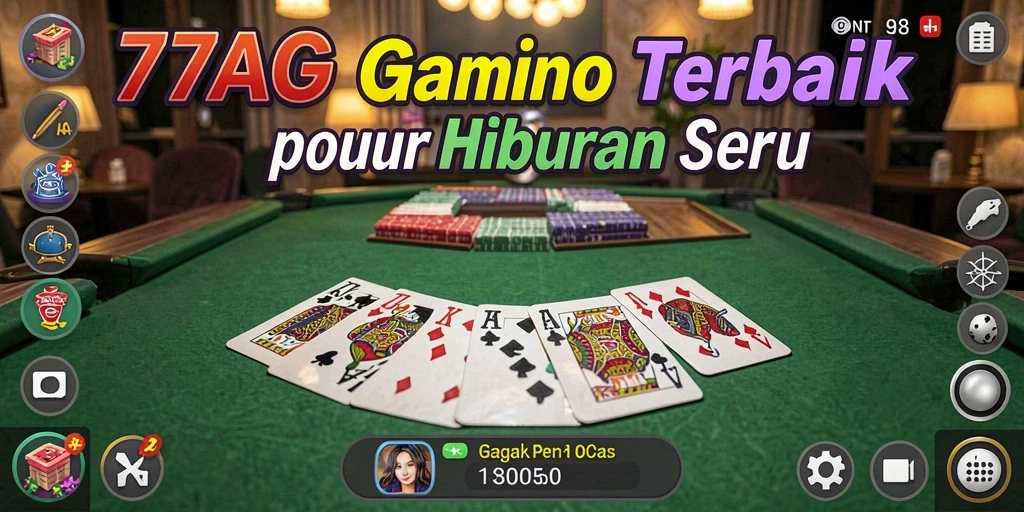 Tampilan gameplay seru dalam game Domino 77AG.