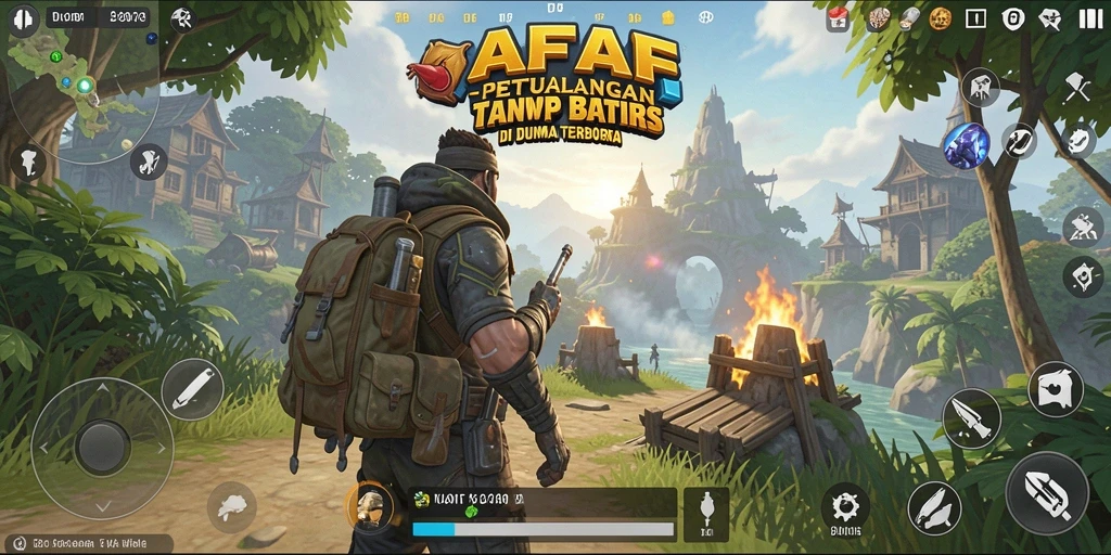 Screenshot gameplay AFAF yang menunjukkan keindahan dunia terbuka.