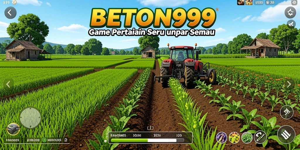 Tampilan gameplay BETON999 dengan aktivitas bertani yang seru.