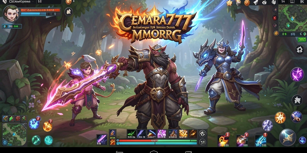 Screenshot gameplay <strong>CEMARA777</strong> menampilkan pertarungan seru antara karakter pemain.