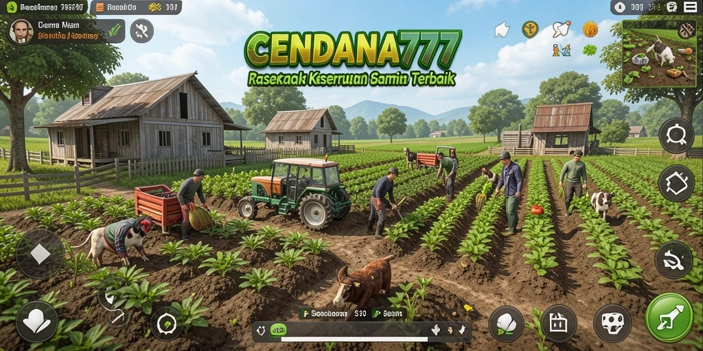 Tangkapan layar utama CENDANA777 menampilkan gameplay pertanian yang mengasyikkan.