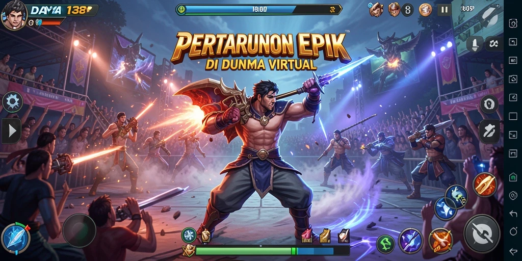 Screenshot gameplay dari DAYA138 menunjukkan aksi pertarungan yang mendebarkan.