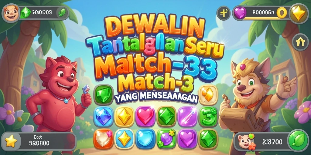 Screenshot gameplay DEWALIN menampilkan aksi seru Match-3.