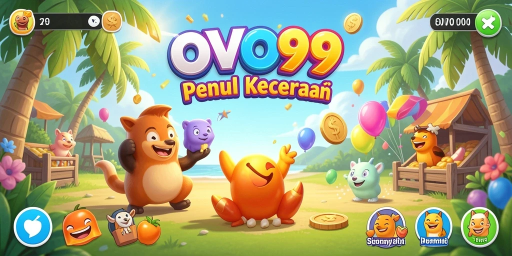 Tampilan gameplay OVO99 yang penuh warna dan seru.