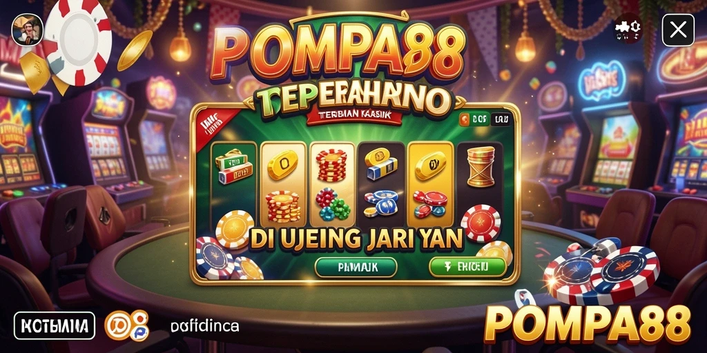 Tampilan permainan kasino yang mendebarkan di POMPA88.