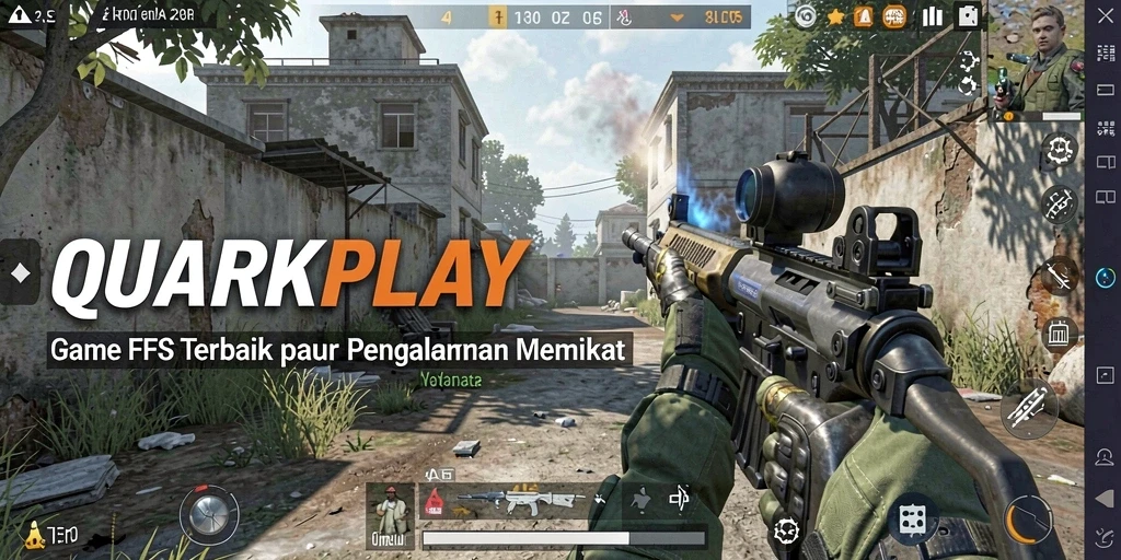 Tangkapan layar bermain QUARKPLAY menampilkan aksi tembak-menembak yang mendebarkan.
