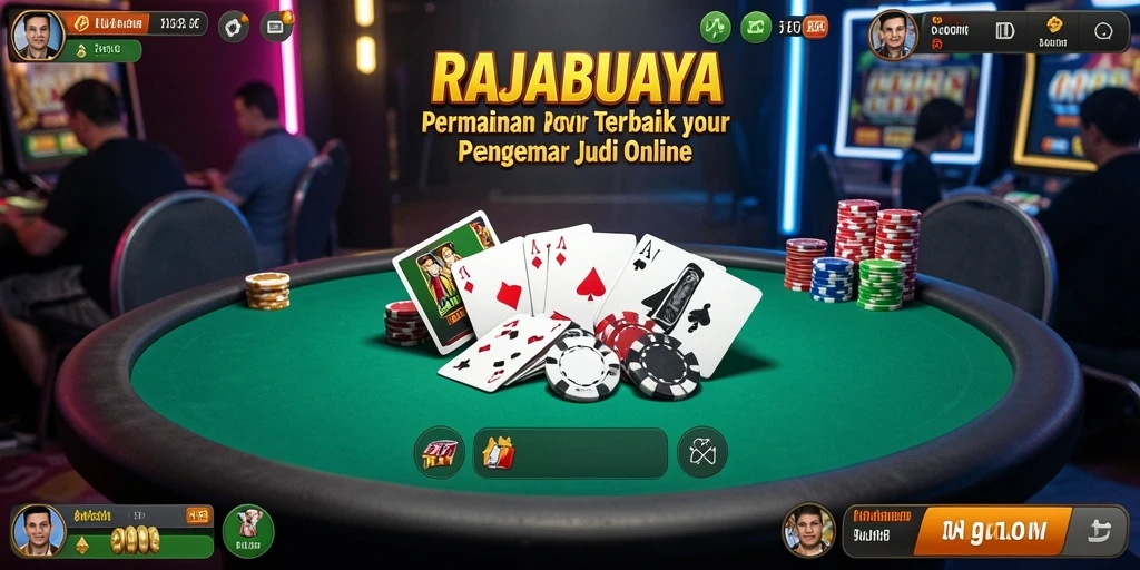 Tampilan gameplay poker yang intens dan menarik dari RAJABUAYA.