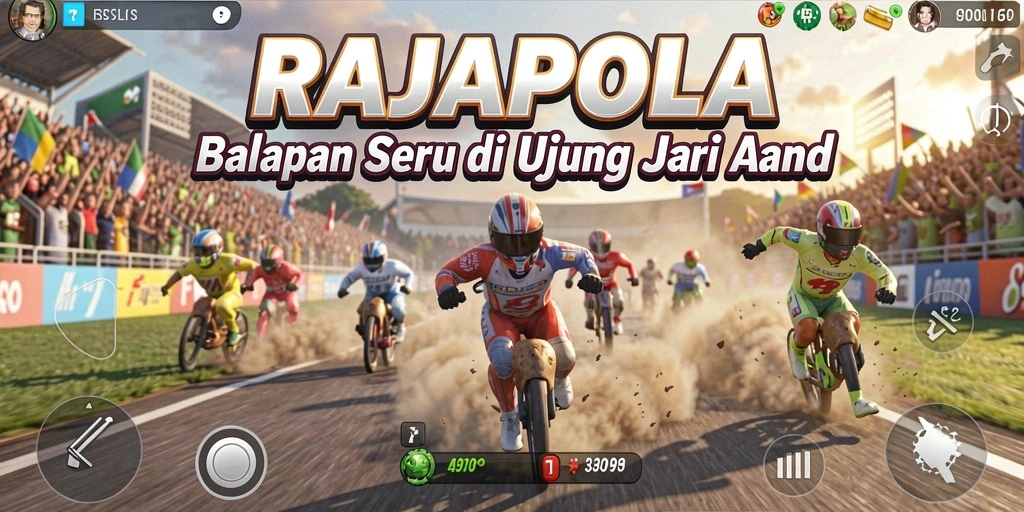 Gameplay seru RAJAPOLA dengan aksi balapan yang mendebarkan.