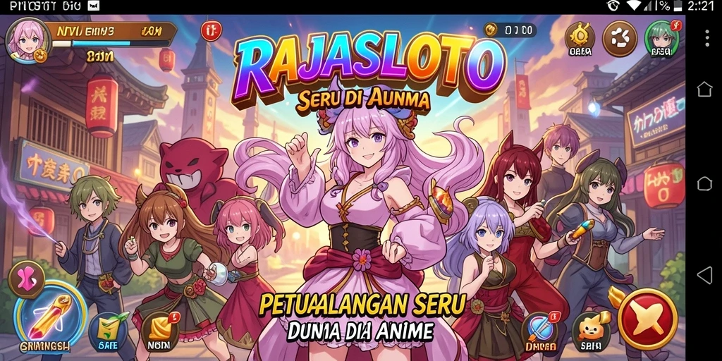 Tampilan menarik dari gameplay di RAJASLOTO dengan karakter anime favorit.