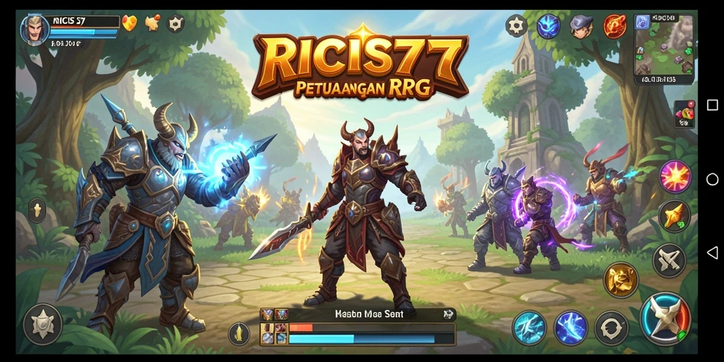 Screenshot gameplay RICIS77 menampilkan aksi seru dalam pertarungan RPG.
