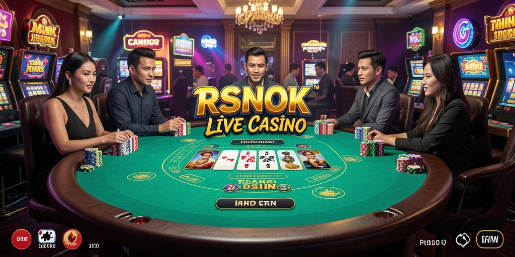 Tampilan seru gameplay Live Casino RSNOK dengan dealer profesional.