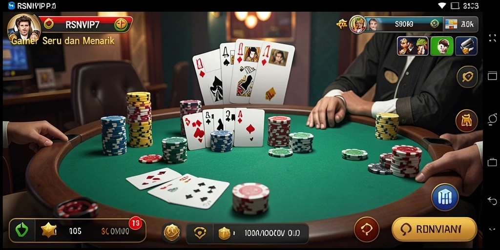 Tampilan gameplay poker dari RSNVIP7 yang seru dan menegangkan.