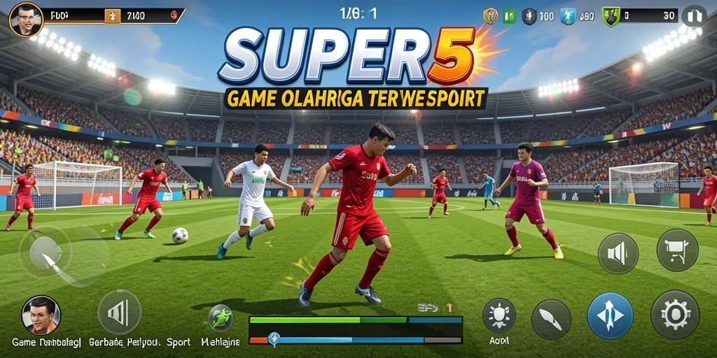 Tampilan gameplay seru dari SUPER5 dengan variasi olahraga.
