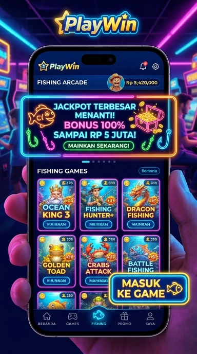 Tampilan antarmuka yang bersih dan modern dari playwin.